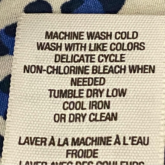 JUICY COUTURE blue, black & white leopard print, button-down blouse. Medium. EUC - Picture 10 of 11